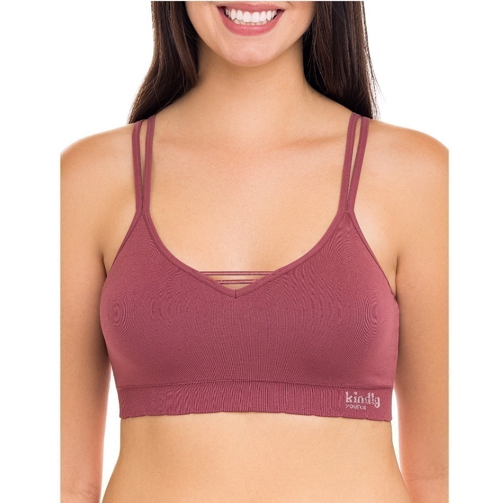 Kindly Yours caged v-neck sustainable seamless bralette plus size L